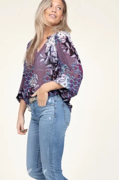 Viscose Top With Print Blair | Purple... | Ba&Sh | Little Soho