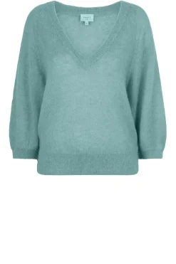 V-Neck Alpaca Sweater Rhoda | Green... | Dante 6 | Little Soho