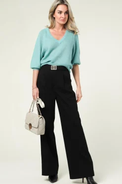 V-Neck Alpaca Sweater Rhoda | Green... | Dante 6 | Little Soho