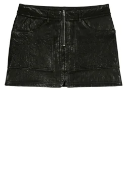 Washed Leather Mini Skirt Baly | Black... | Ba&Sh | Little Soho