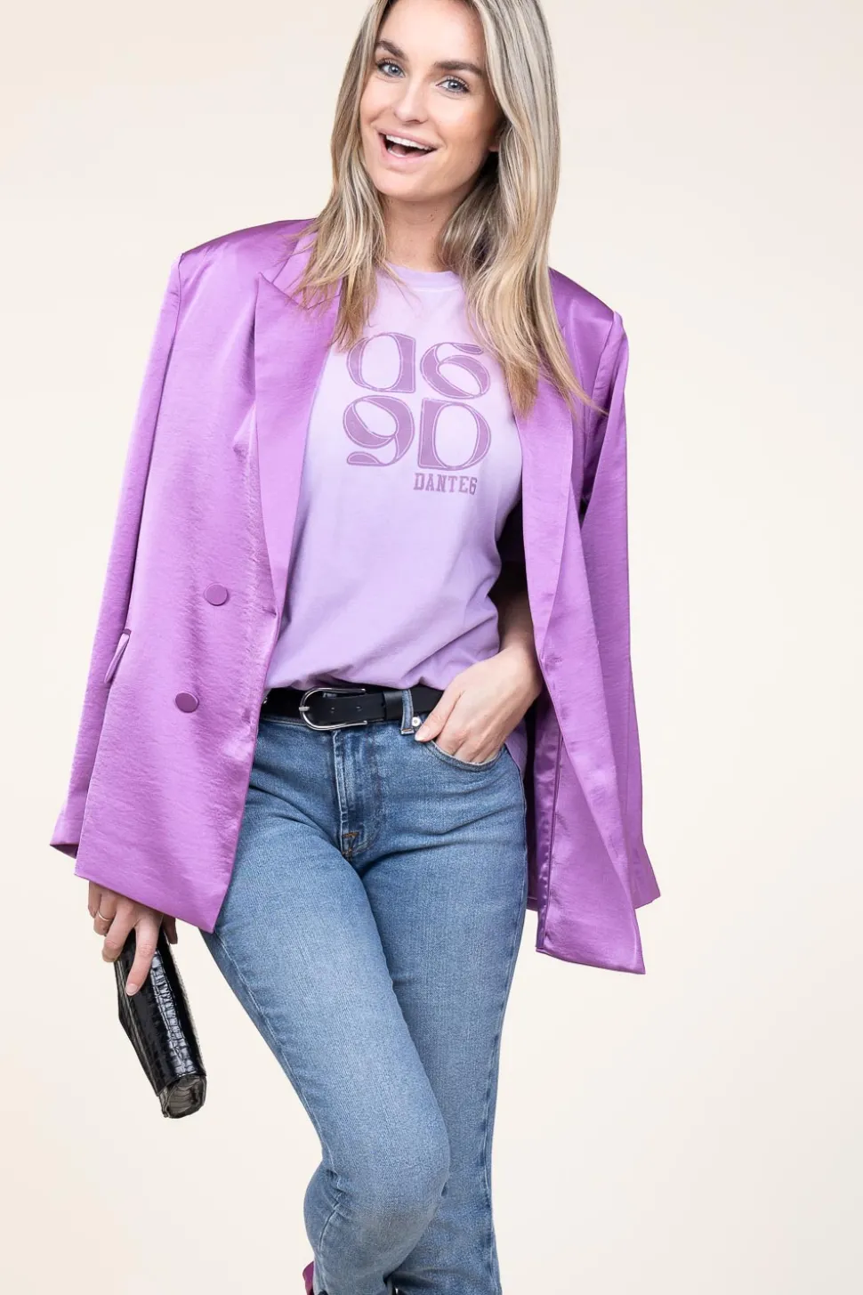 Washed Out T-Shirt With Logo Ashton | Purple... | Dante 6 | Little Soho