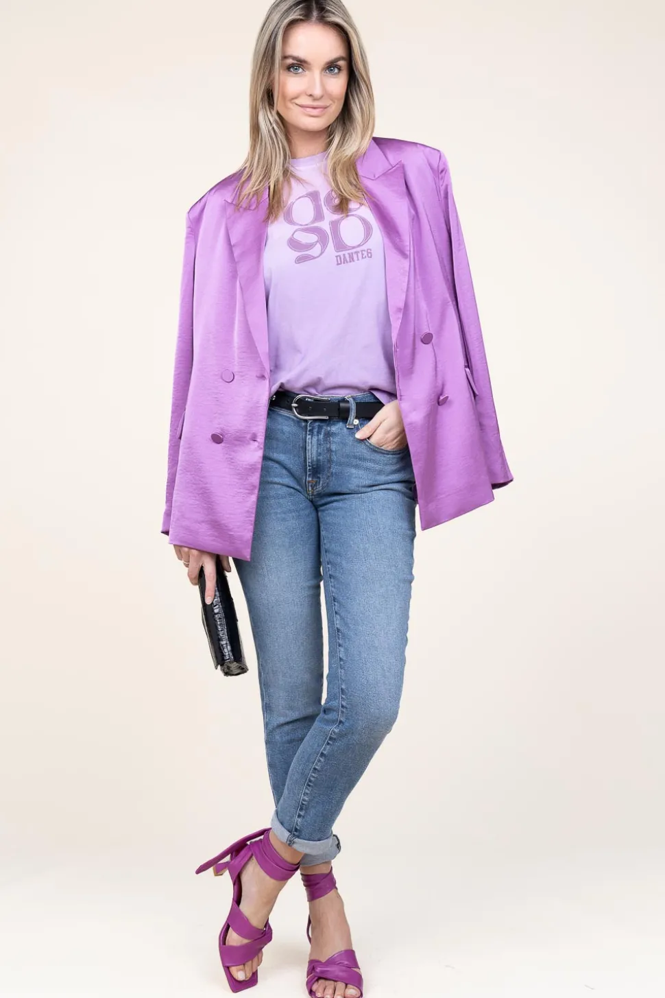 Washed Out T-Shirt With Logo Ashton | Purple... | Dante 6 | Little Soho