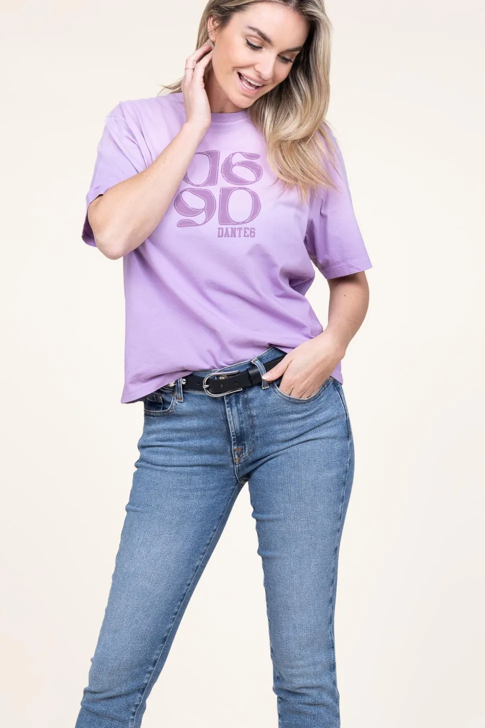 Washed Out T-Shirt With Logo Ashton | Purple... | Dante 6 | Little Soho
