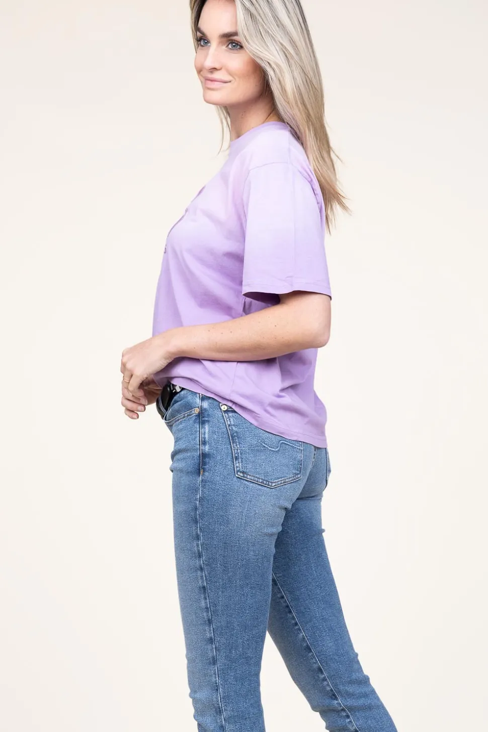 Washed Out T-Shirt With Logo Ashton | Purple... | Dante 6 | Little Soho