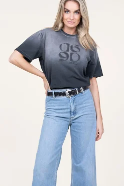 Washed Out T-Shirt With Logo Ashton | Black... | Dante 6 | Little Soho