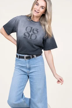 Washed Out T-Shirt With Logo Ashton | Black... | Dante 6 | Little Soho
