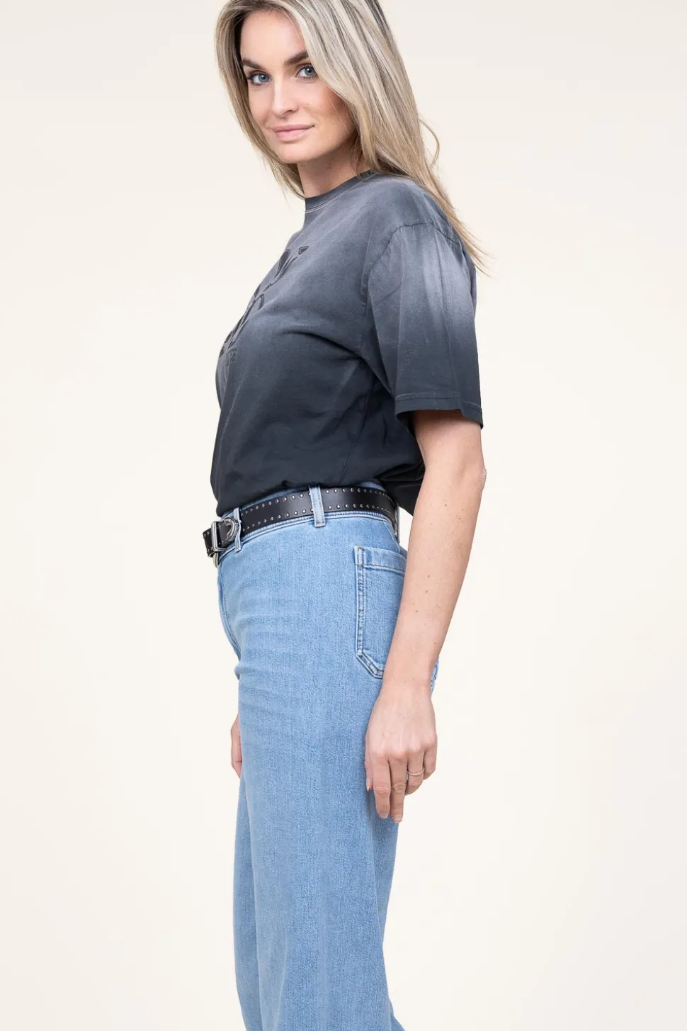 Washed Out T-Shirt With Logo Ashton | Black... | Dante 6 | Little Soho