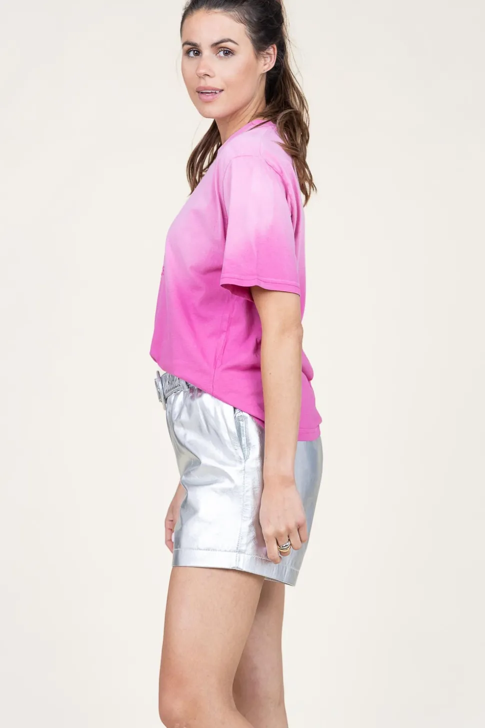 Washed Out T-Shirt With Logo Ashton | Pink... | Dante 6 | Little Soho