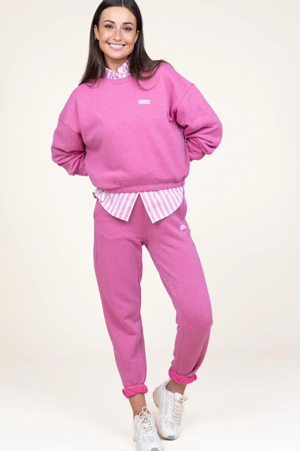 Washed Sweater Doven | Pink... | American Vintage | Little Soho