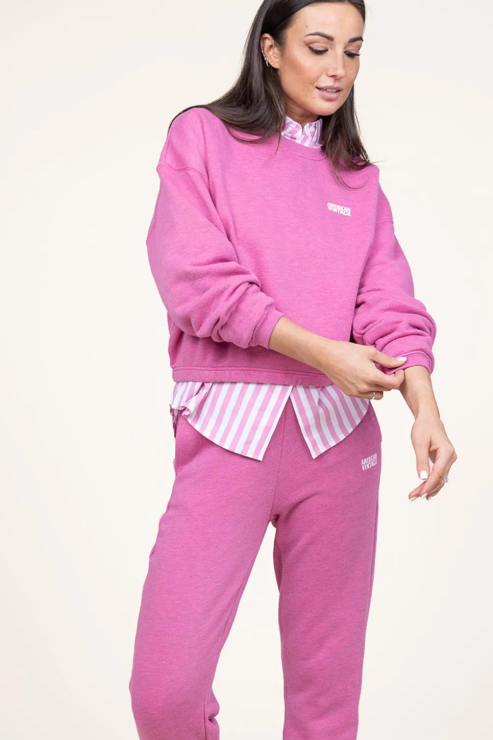Washed Sweater Doven | Pink... | American Vintage | Little Soho