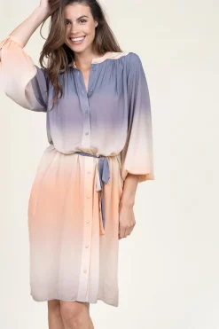 Waterprint Button-Through Dress Anara | Multi... | Second Female | Little Soho