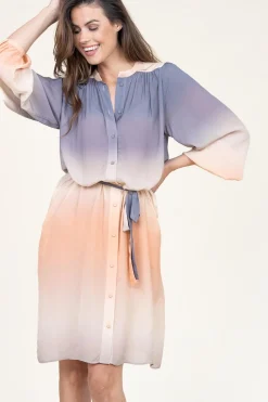 Waterprint Button-Through Dress Anara | Multi... | Second Female | Little Soho