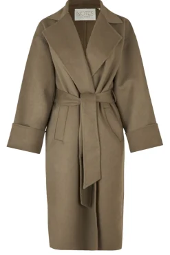 Wool Coat With Belt Elisa | Pistache... | Notes Du Nord | Little Soho