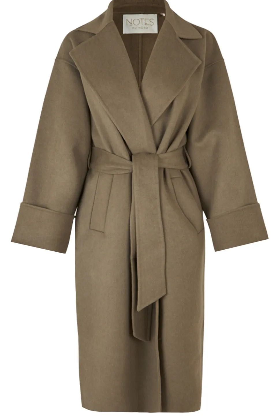 Wool Coat With Belt Elisa | Pistache... | Notes Du Nord | Little Soho
