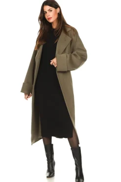 Wool Coat With Belt Elisa | Pistache... | Notes Du Nord | Little Soho
