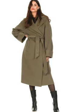 Wool Coat With Belt Elisa | Pistache... | Notes Du Nord | Little Soho