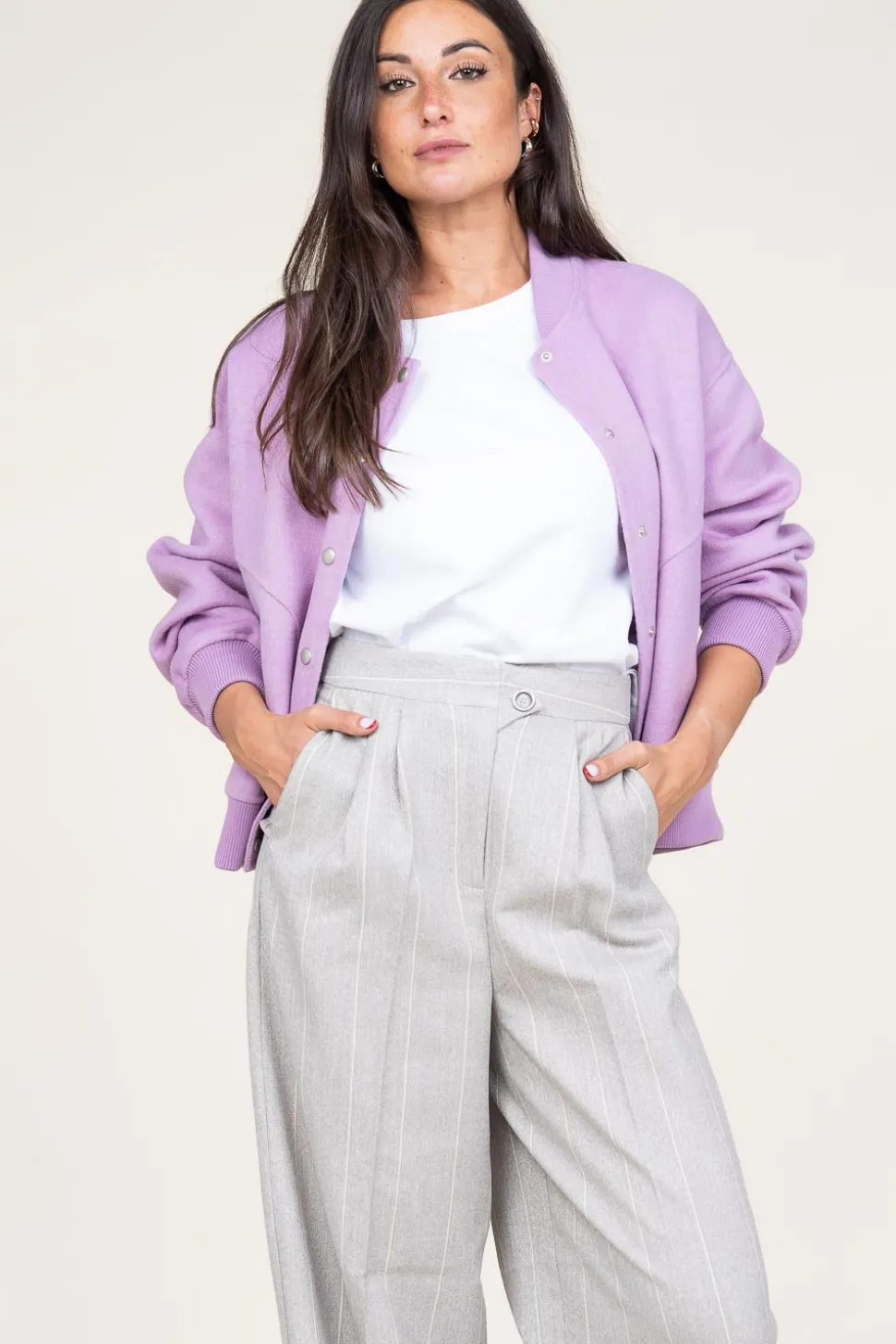 Woolen Bomberjack Luna | Lilac... | Alter Ego | Little Soho