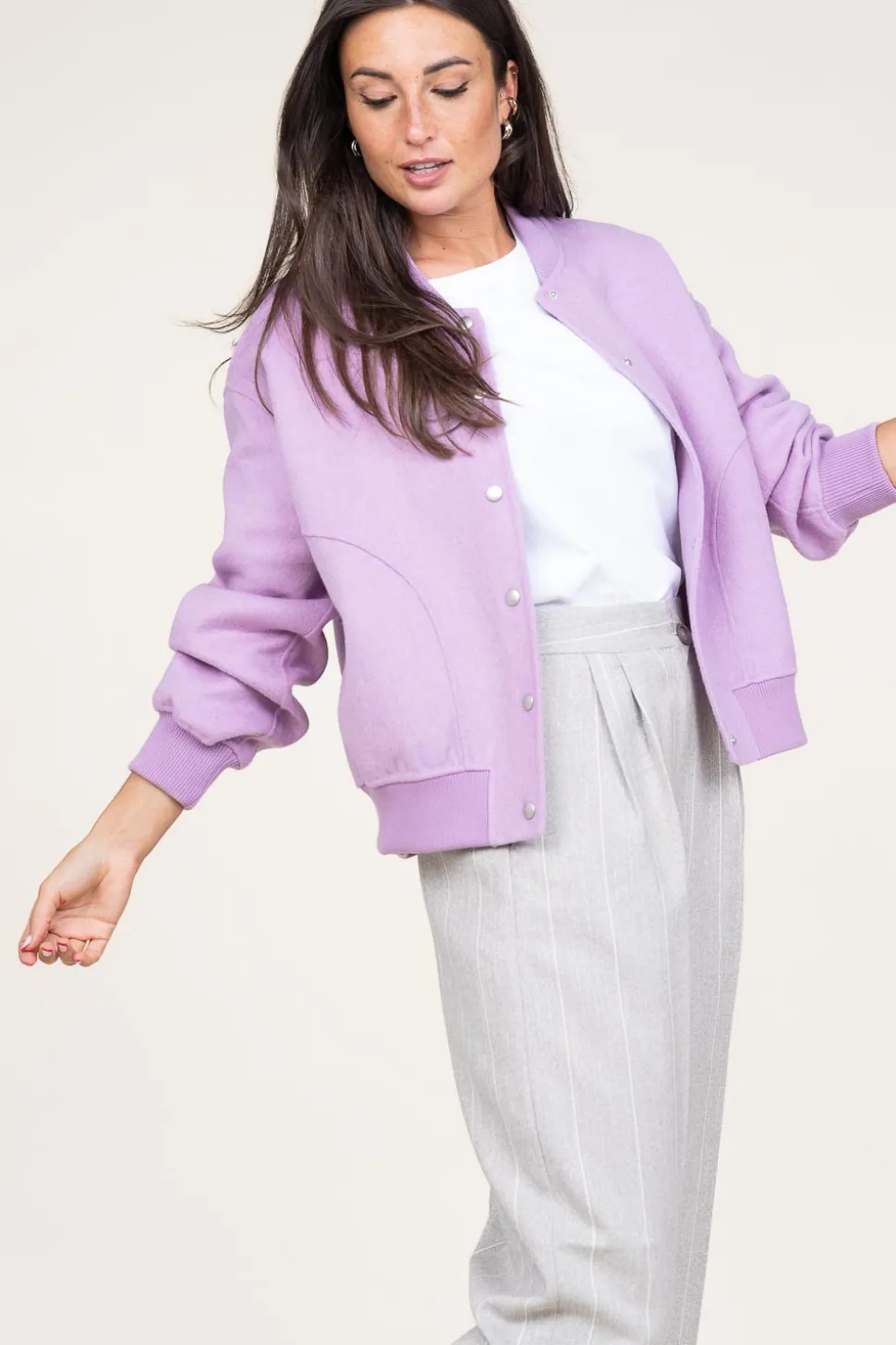 Woolen Bomberjack Luna | Lilac... | Alter Ego | Little Soho