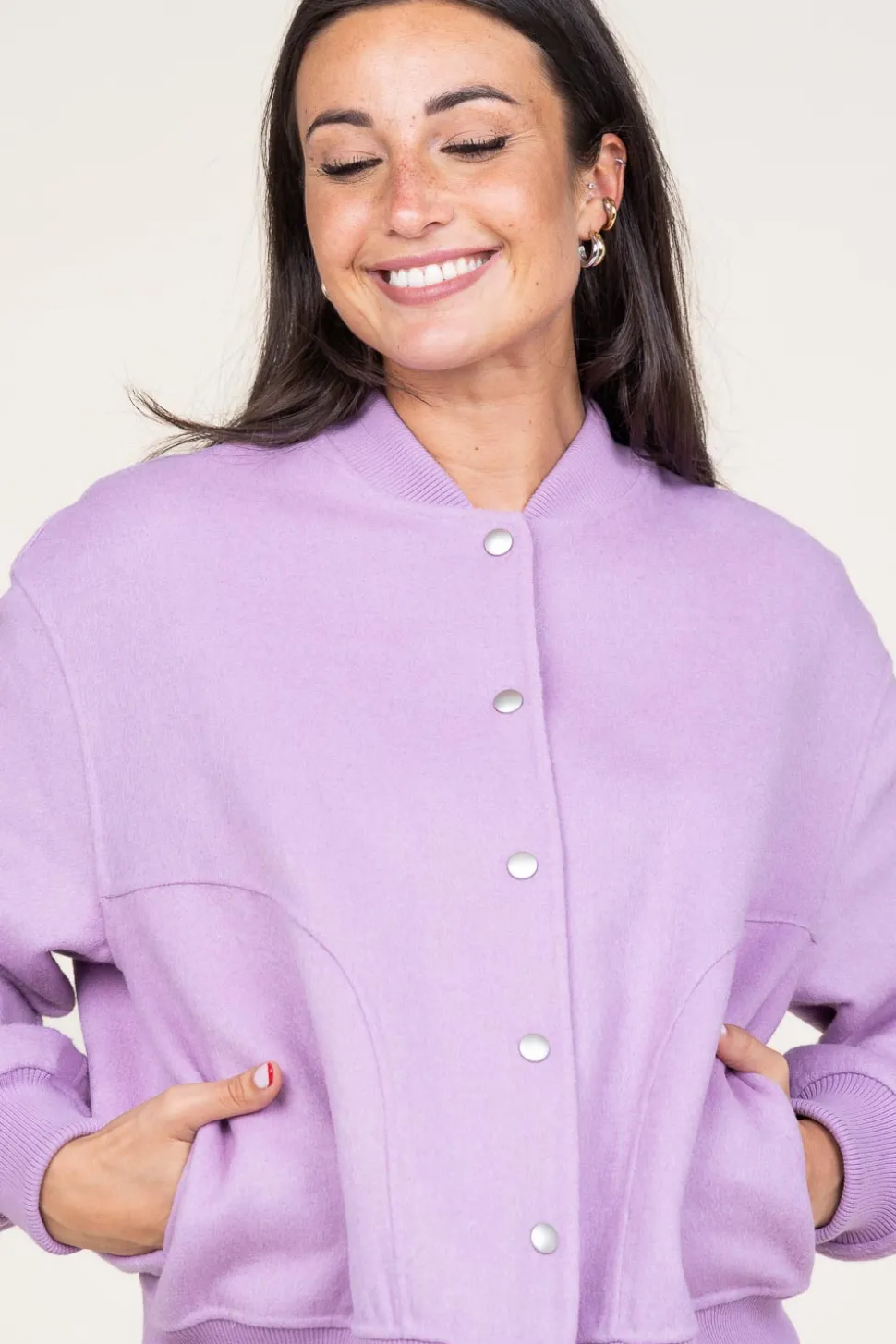 Woolen Bomberjack Luna | Lilac... | Alter Ego | Little Soho