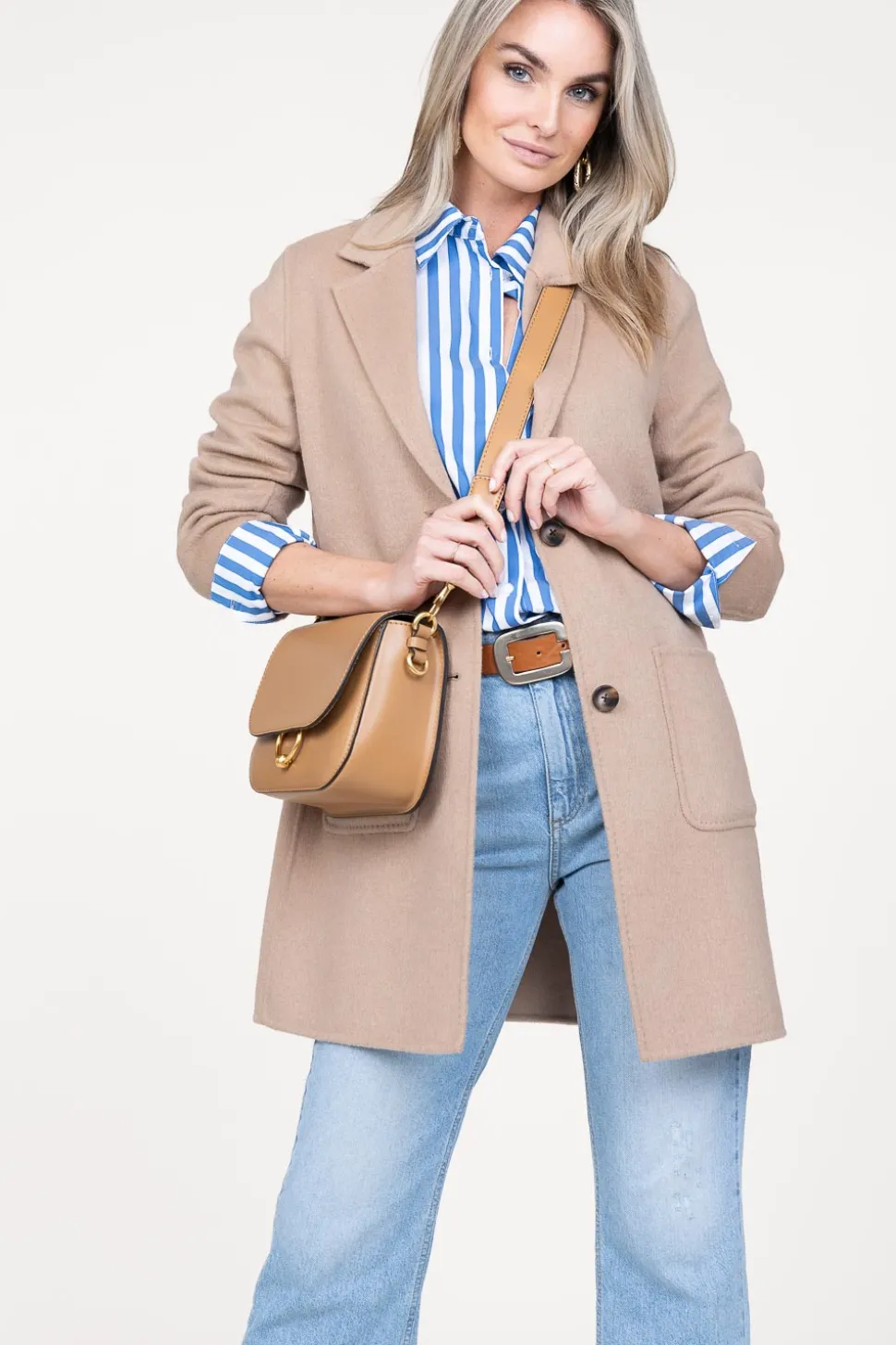 Wool Mix Blazer Jacket Moya | Camel... | Studio Ar | Little Soho