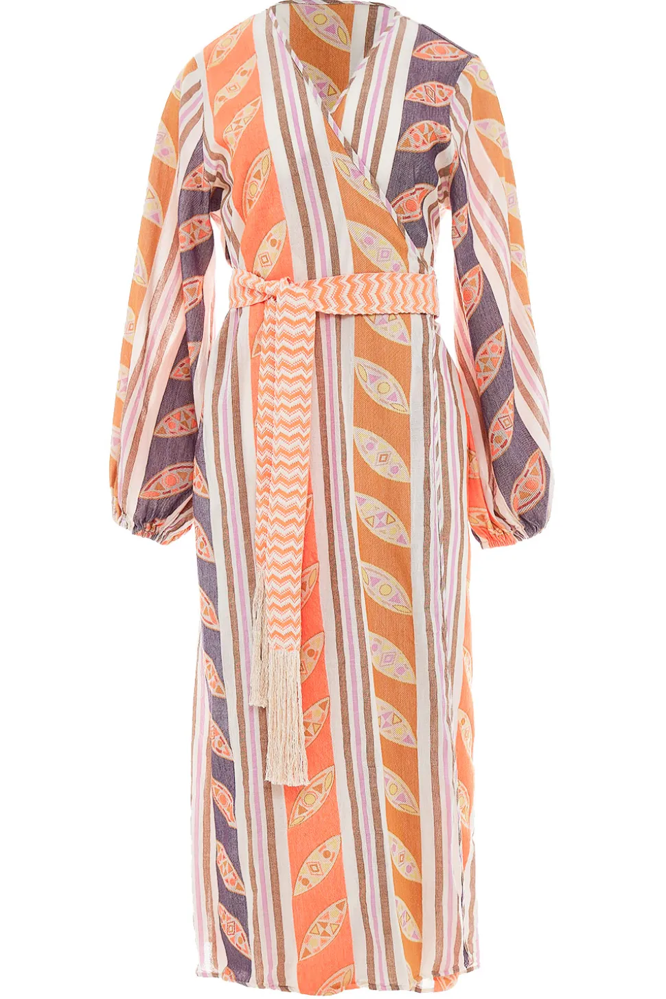 Woven Wrap Dress Thetis | Orange... | Devotion | Little Soho