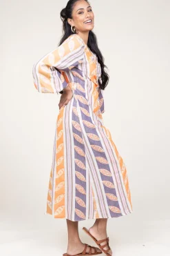 Woven Wrap Dress Thetis | Orange... | Devotion | Little Soho