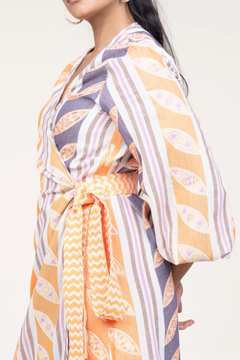 Woven Wrap Dress Thetis | Orange... | Devotion | Little Soho