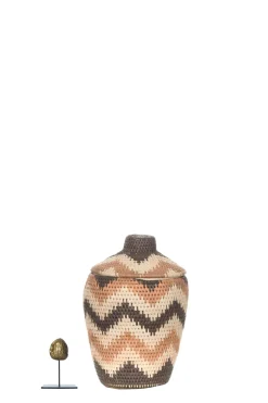 Zigzag Printed Rattan Basket Daisy - Small | Multi... | Little Soho Living | Little Soho